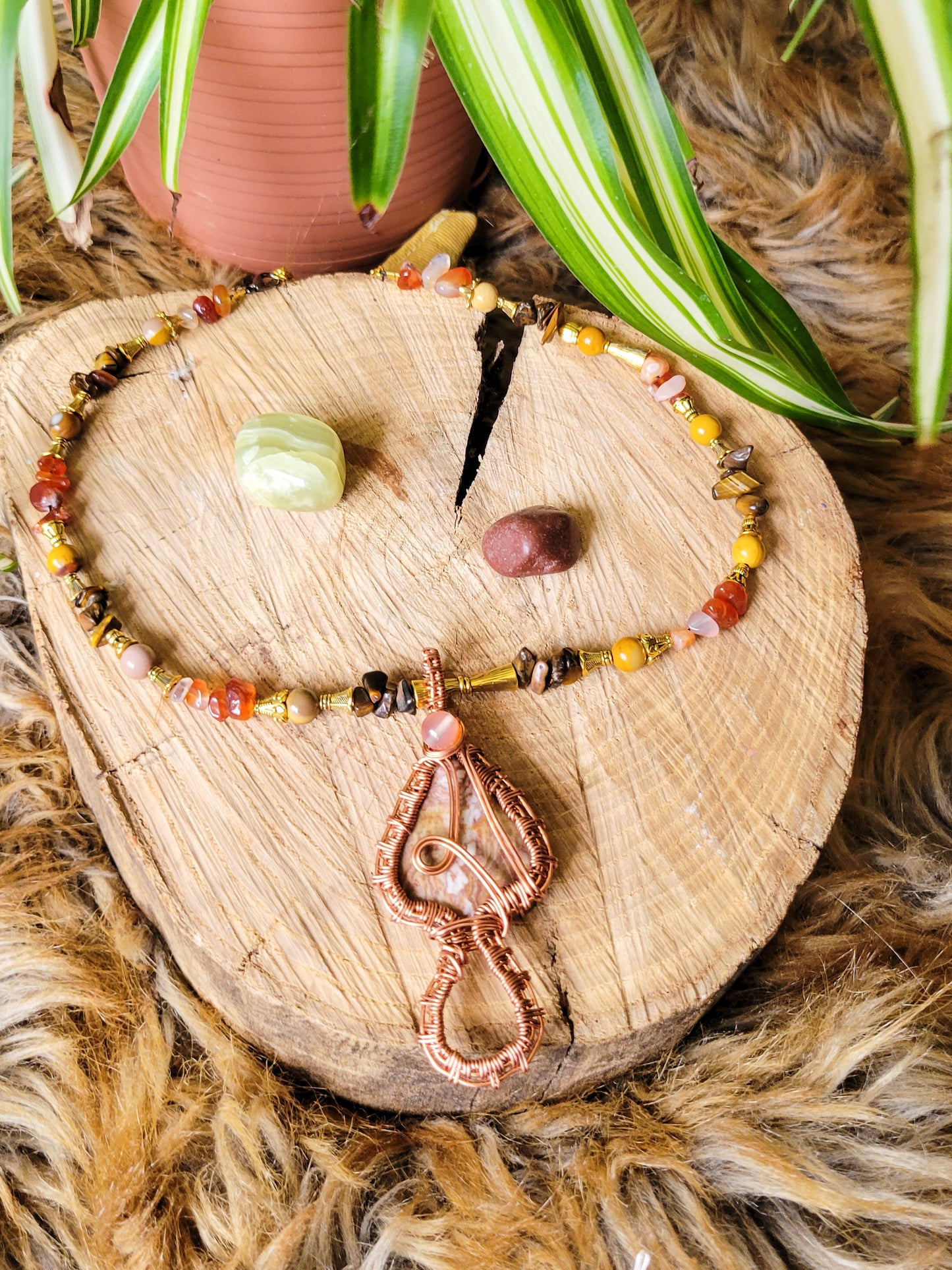 Jasper Mushroom Necklace