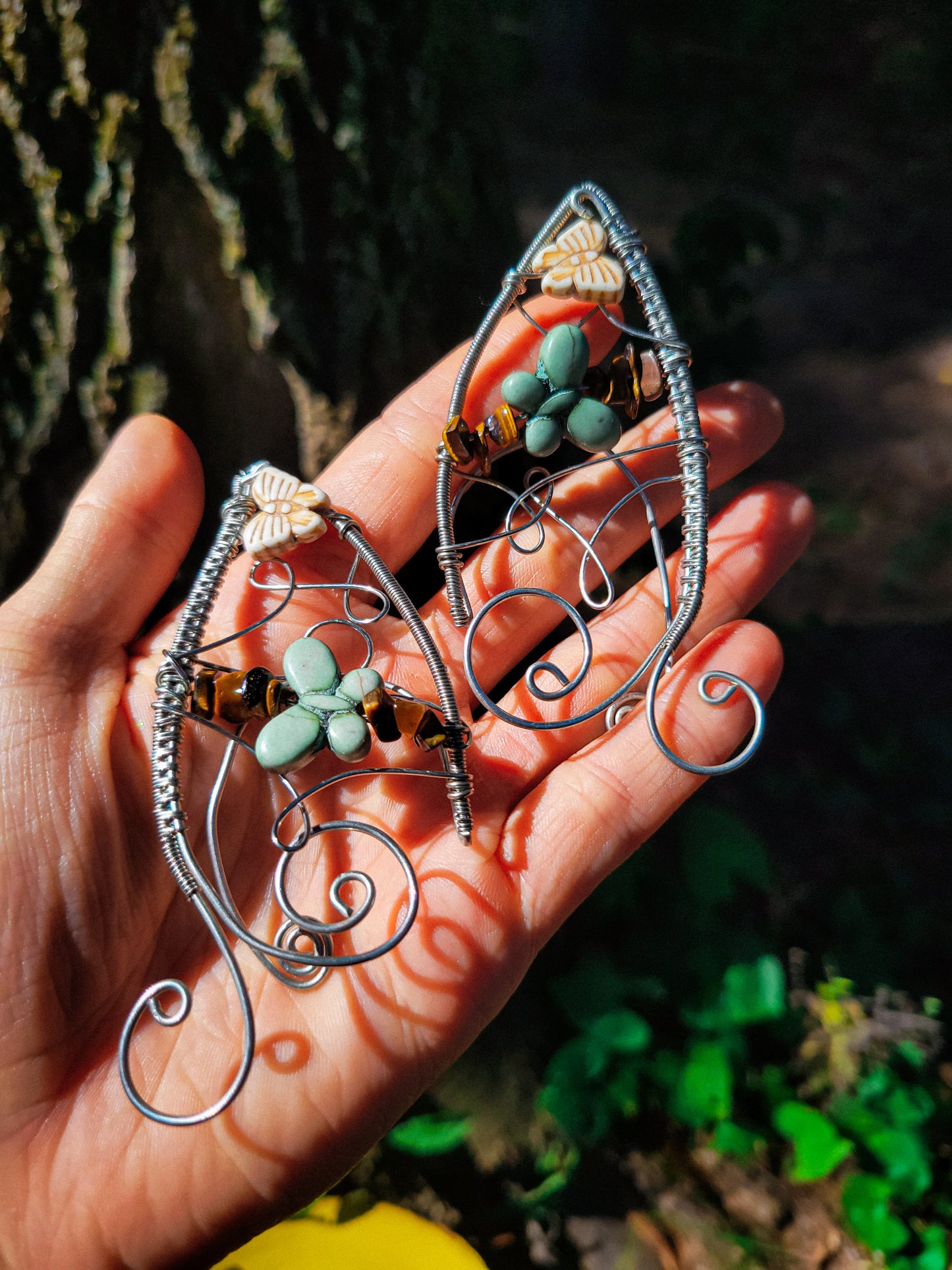 Earthy Butterfly Silver Fairy Ears