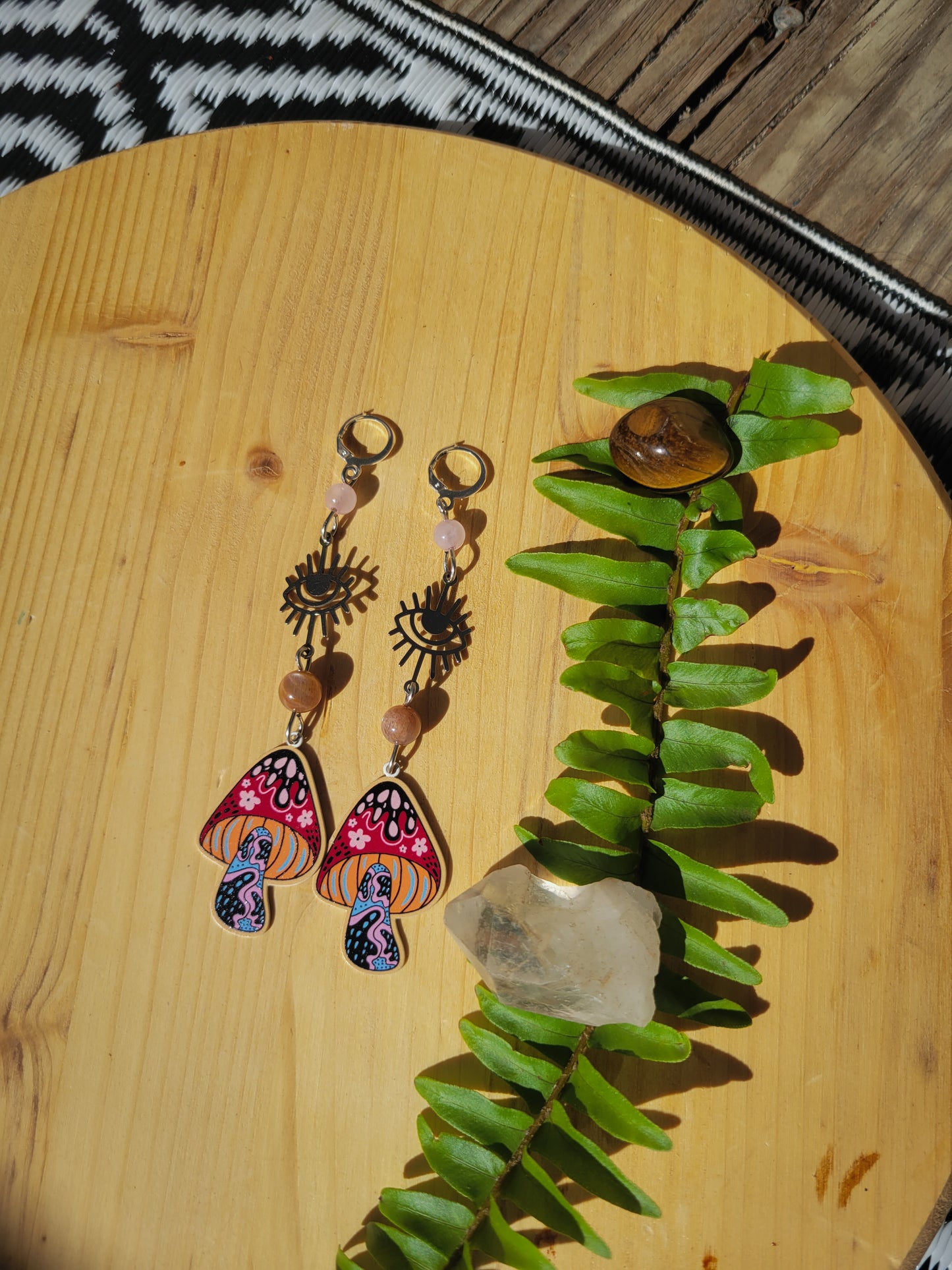 Psycedelic Mushroom Earrings