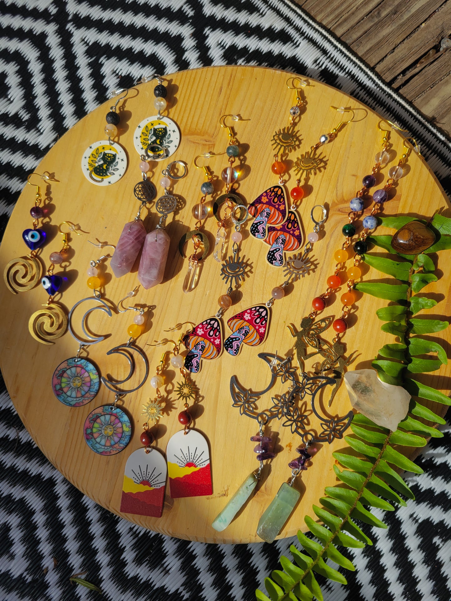 Psycedelic Mushroom Earrings