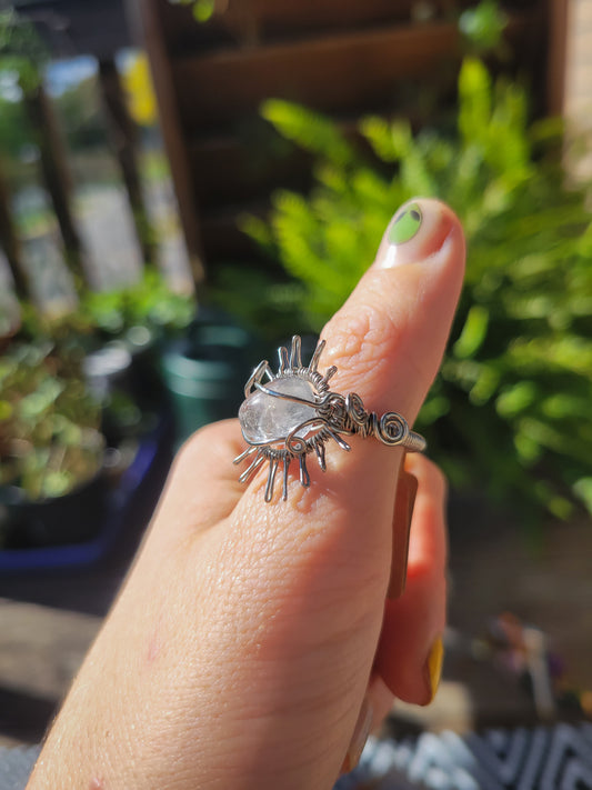 Clear Quartz Ring Size 8