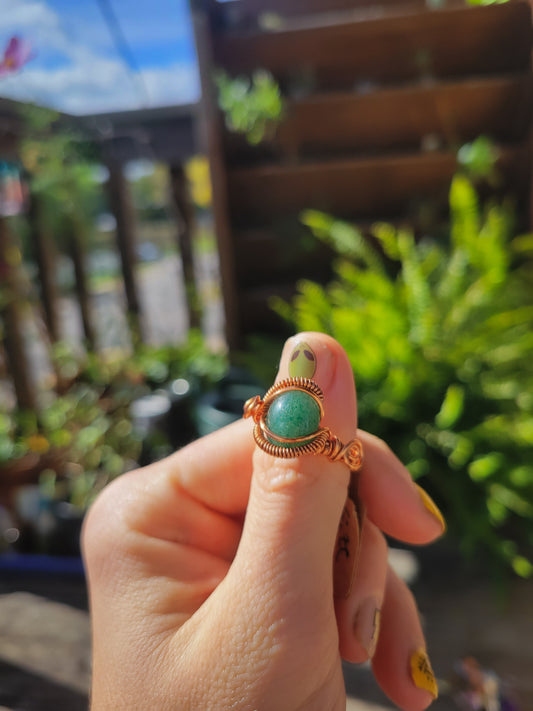 Green Aventurine Ring Size 9