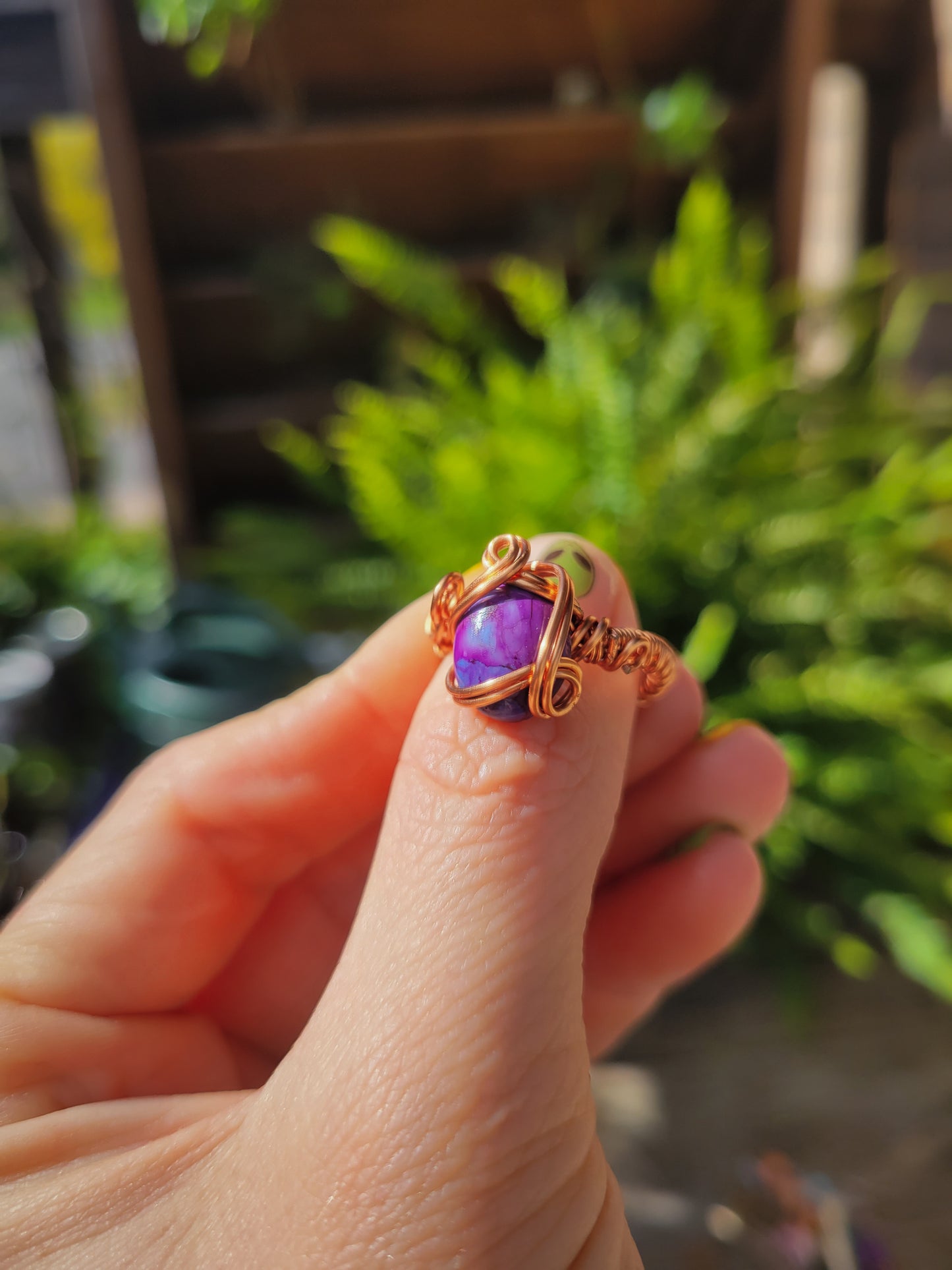 Purple Imperial Jasper Ring Size 8