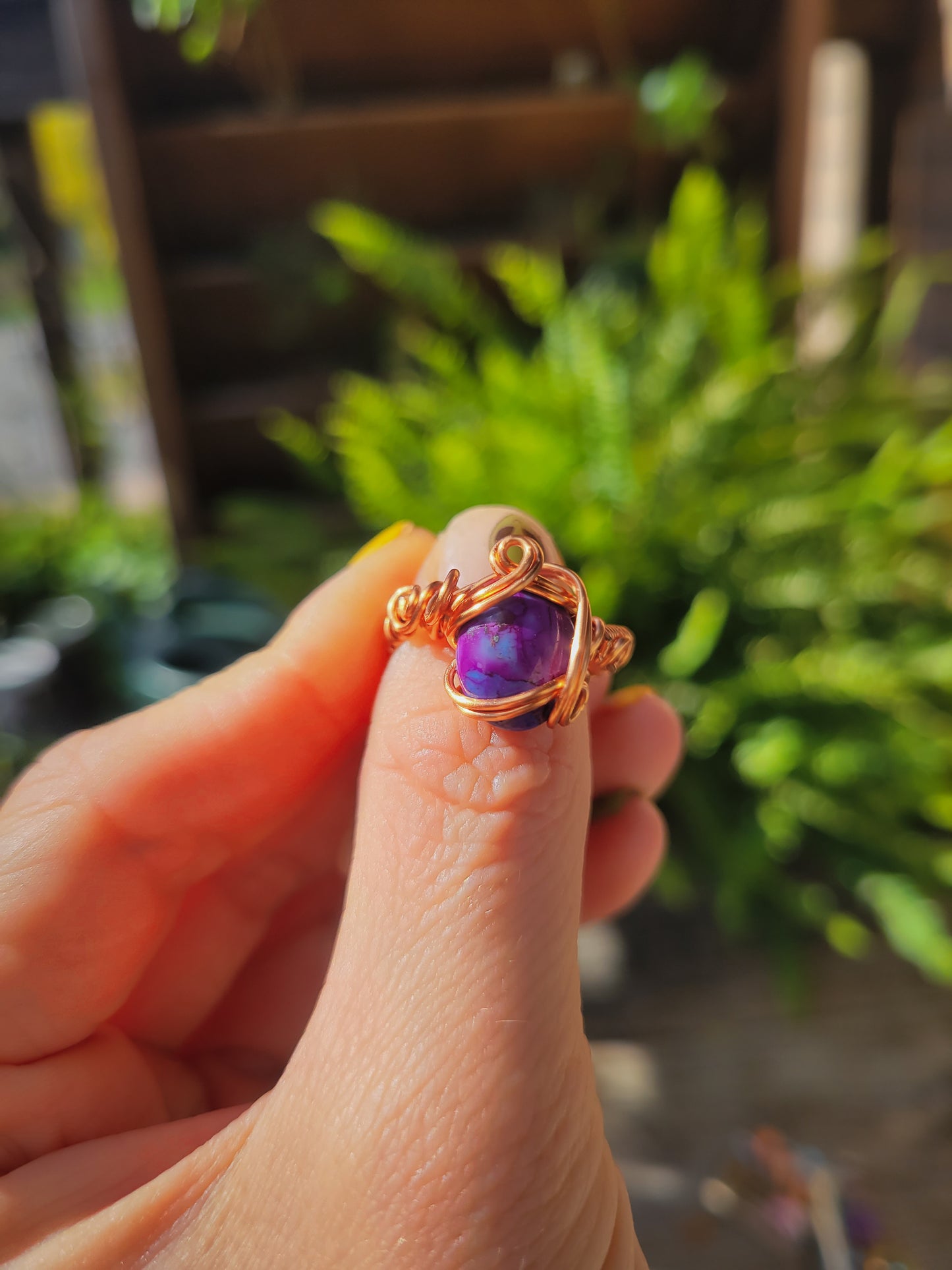 Purple Imperial Jasper Ring Size 8