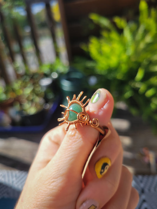 Green Aventurine Ring Size 7