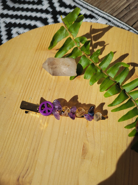 Purple Peace Hair Clip