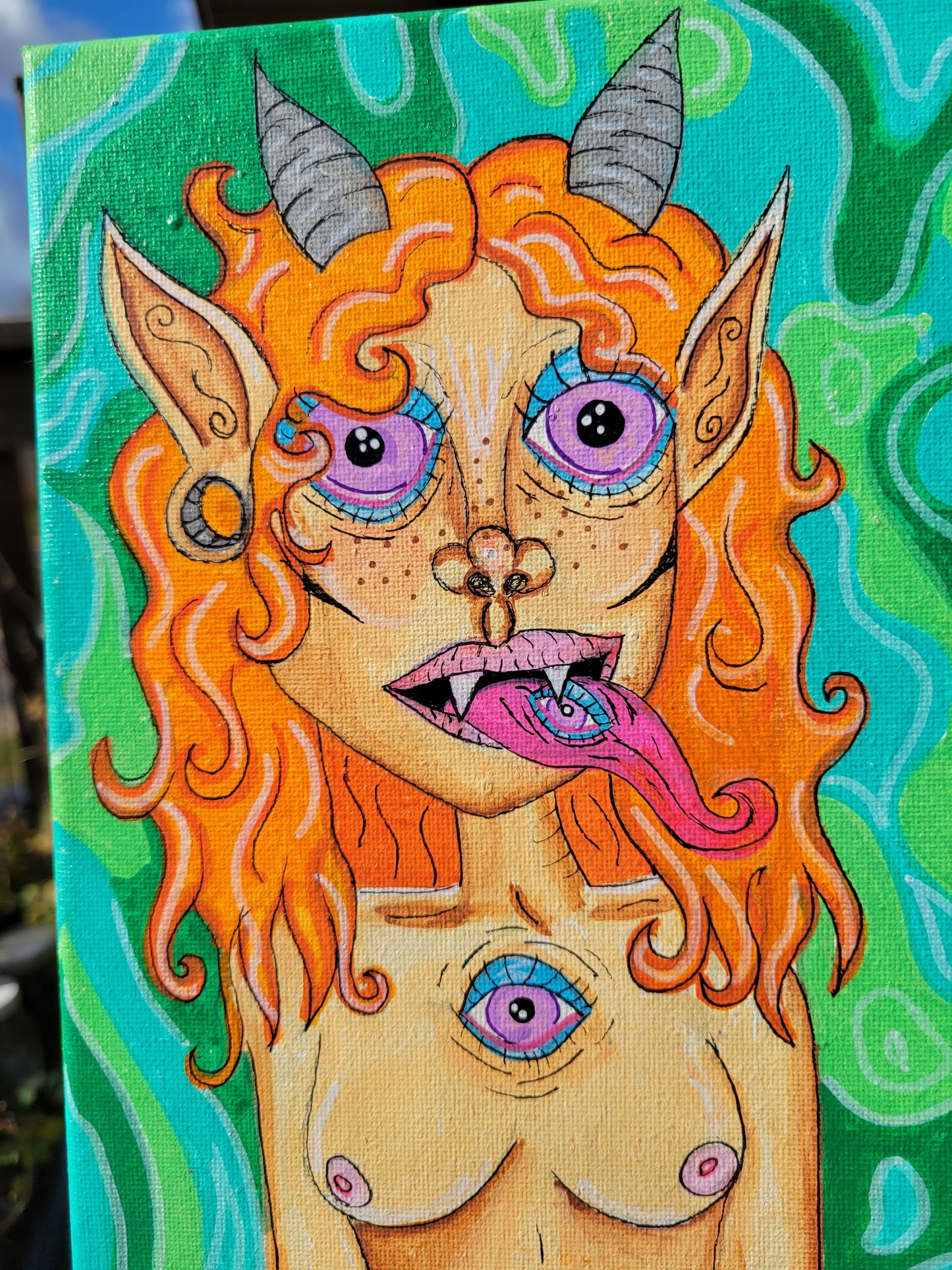 "Monster Babe"  8x10" ORIGINAL