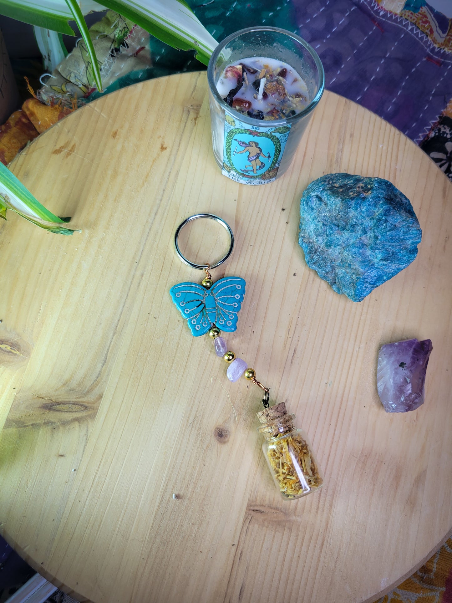 Calendula Charm Crystal Keychain