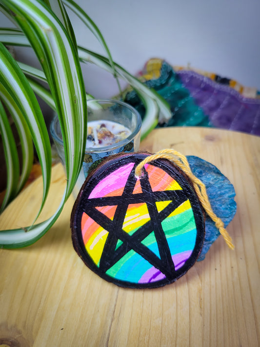 Rainbow Pentacle Ornament
