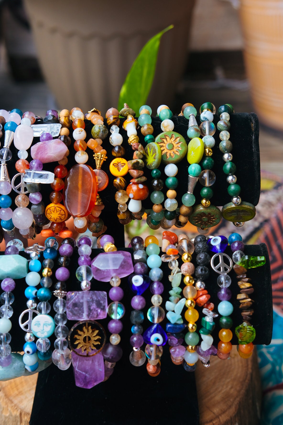 Evil Eye Peace Rainbow Bracelet