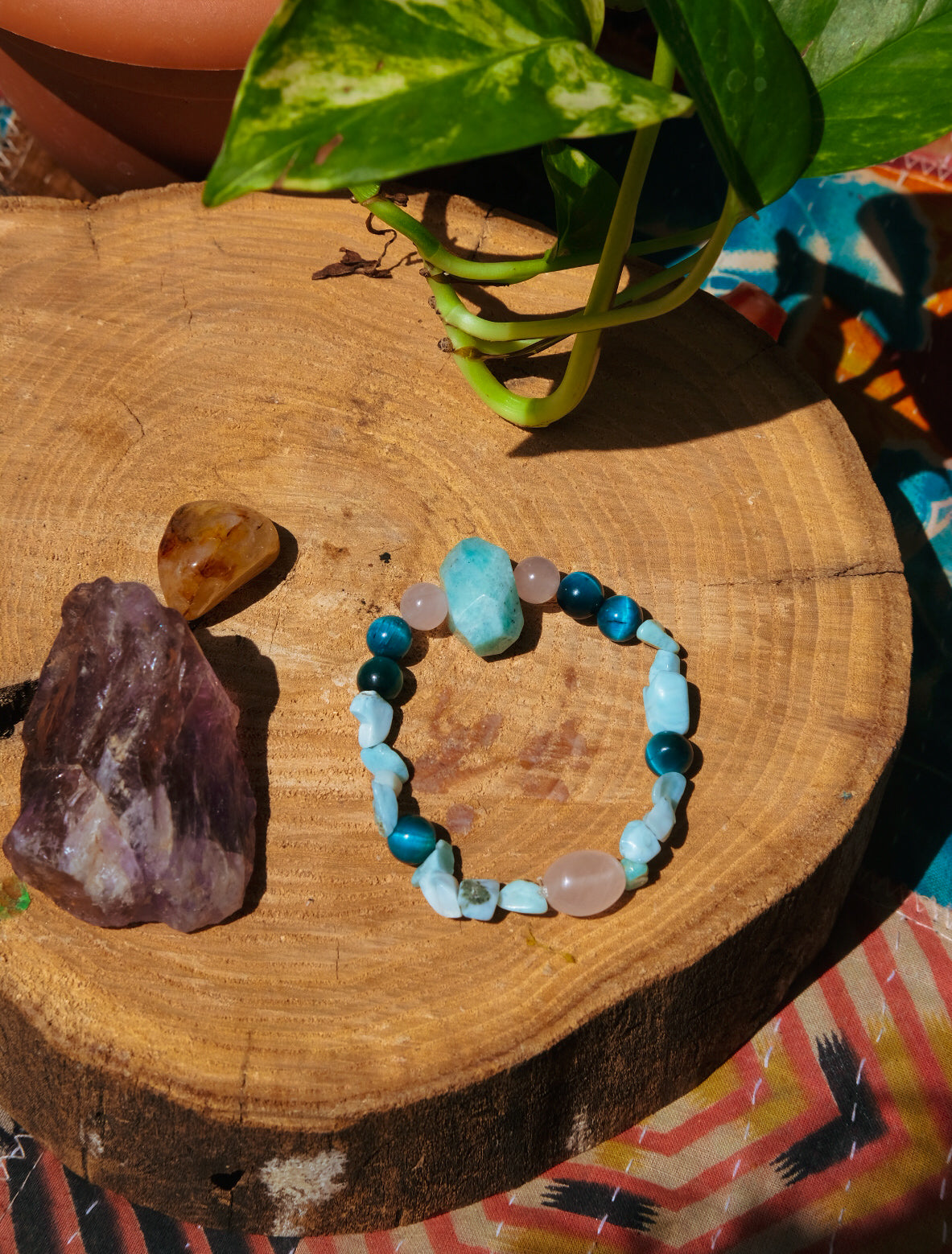 Chunky Amazonite Larimar Bracelet
