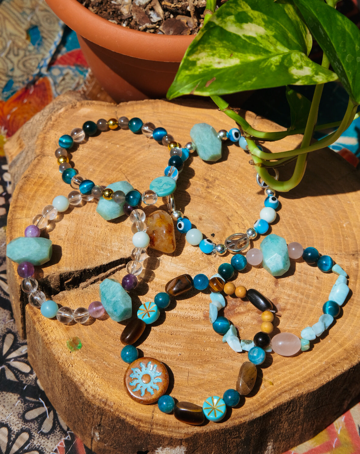 Chunky Amazonite Larimar Bracelet