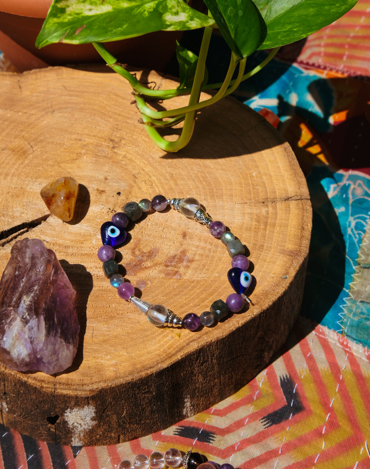 Evil Eye Amethyst Bracelet