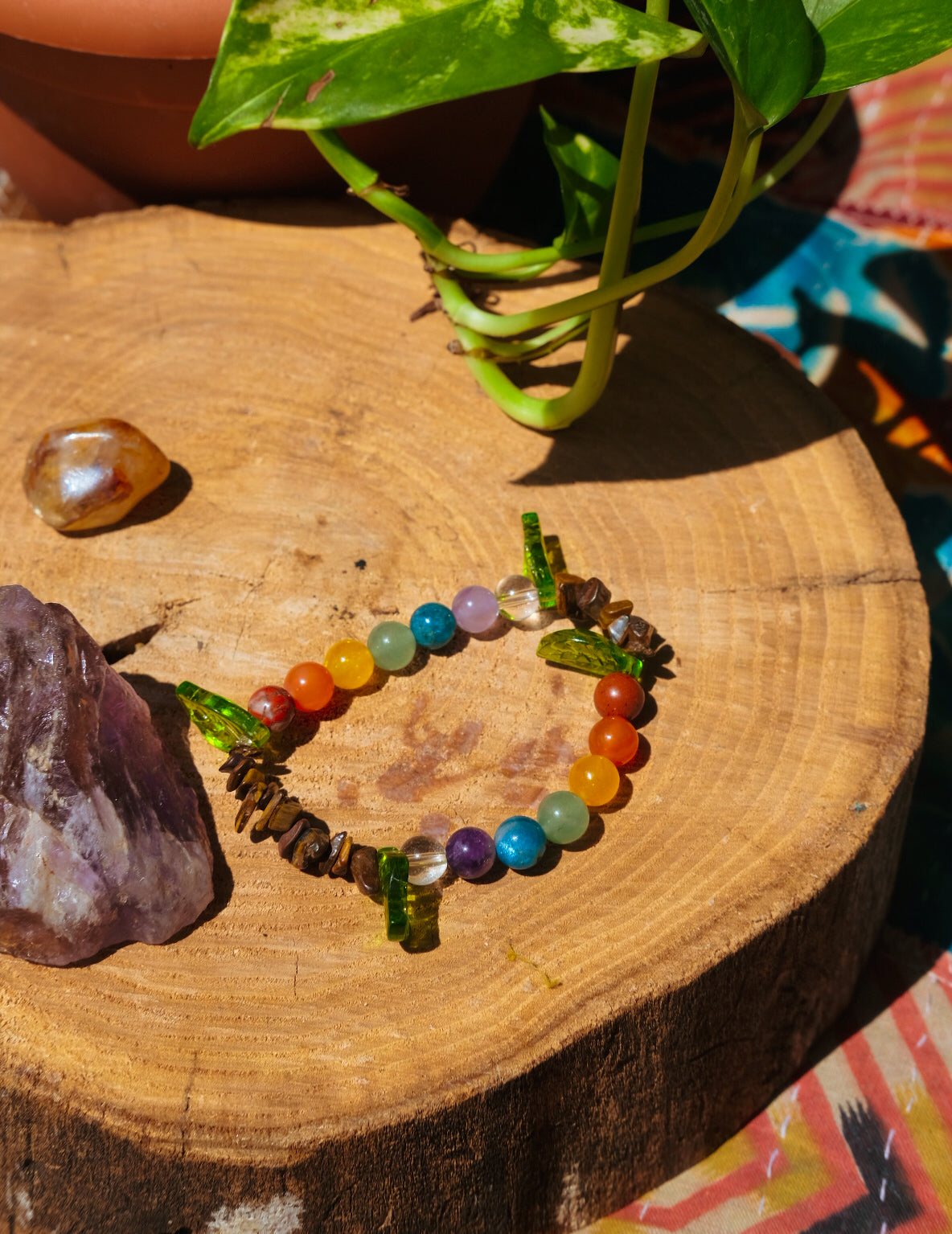 Chakra Leaf Bracelet