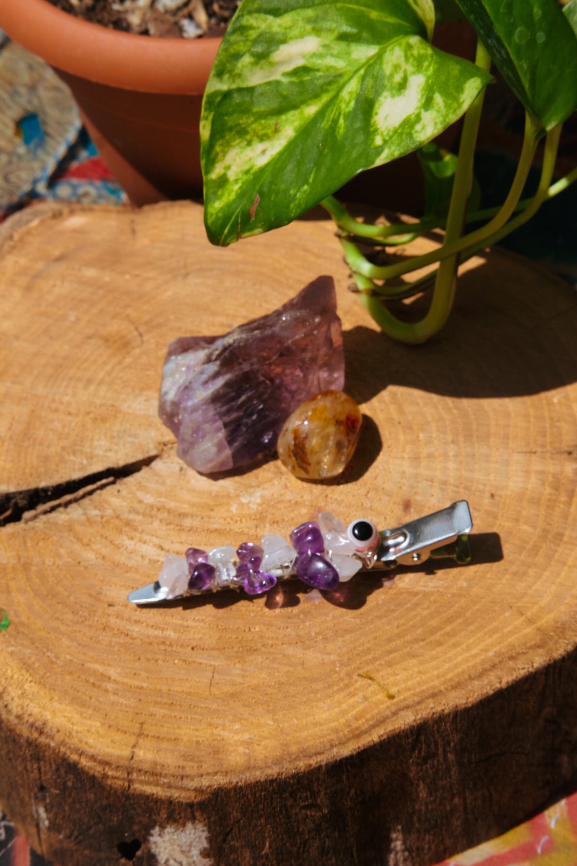 Pink Evil Eye Hair Clip