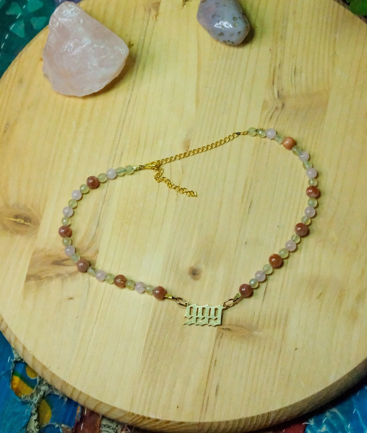 999 Choker• Sunstone, Rose Quartz, Citrine