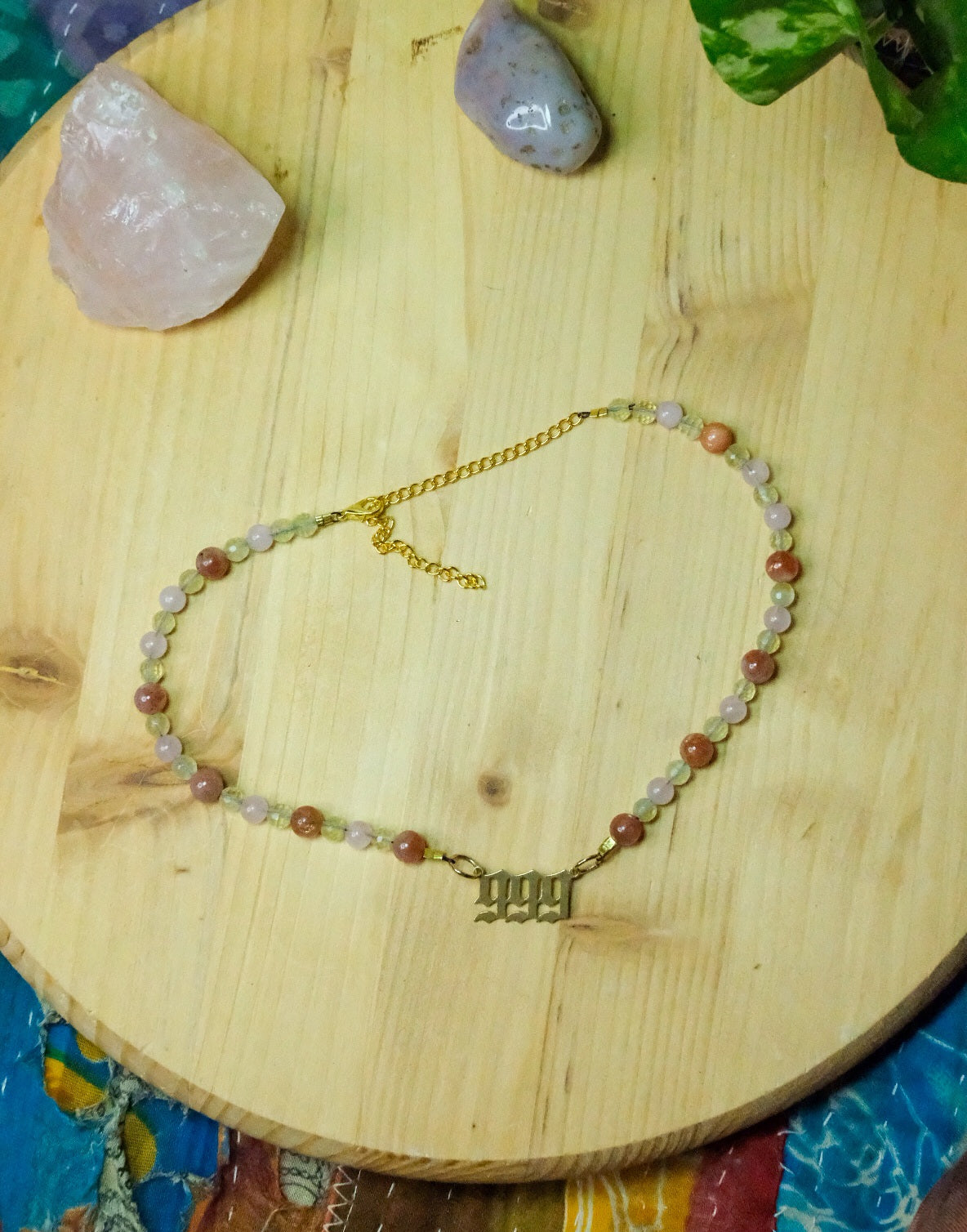 999 Choker• Sunstone, Rose Quartz, Citrine