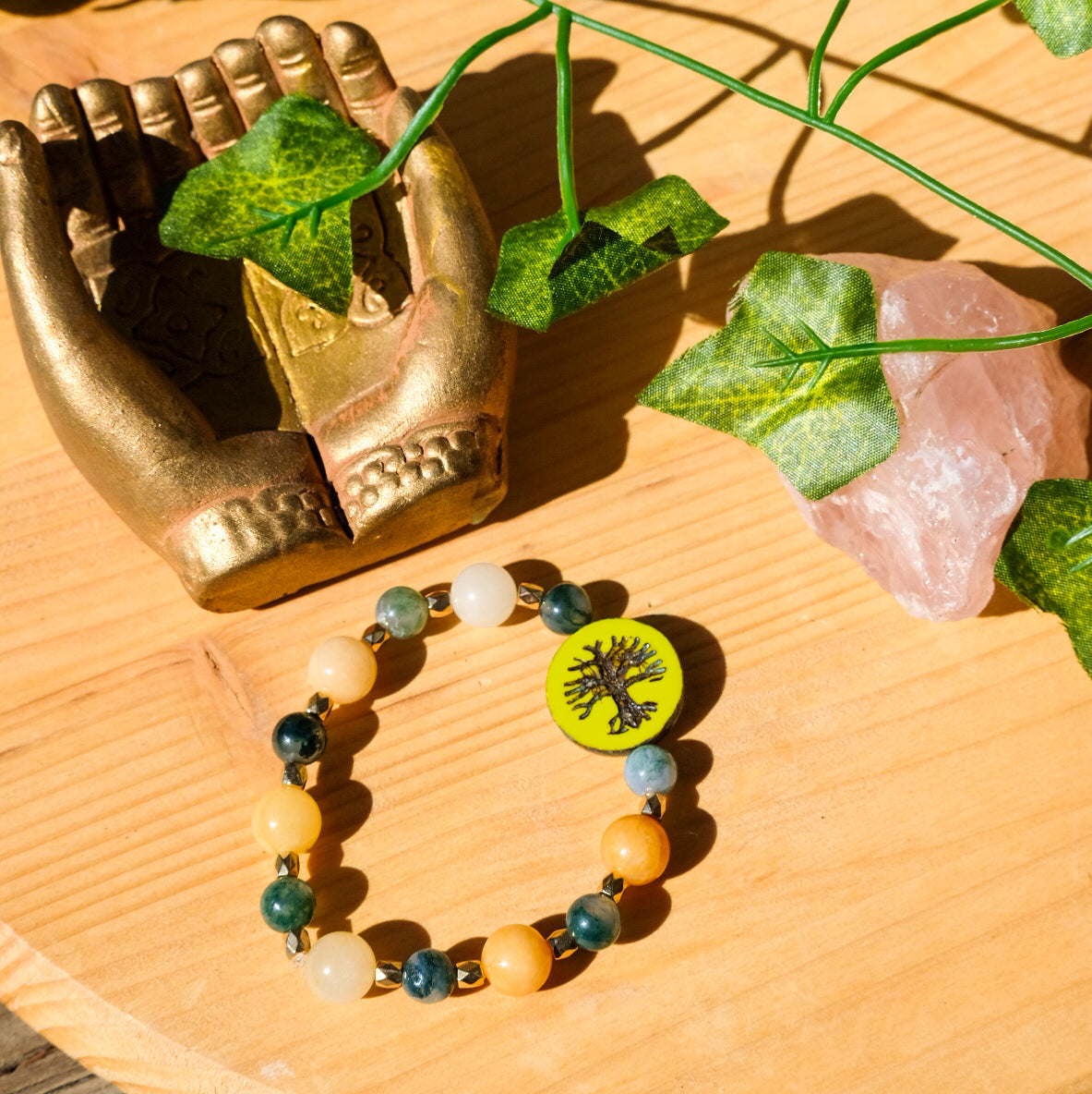 Tree of Life Bracelet• Moss Agate, Orange Calcite
