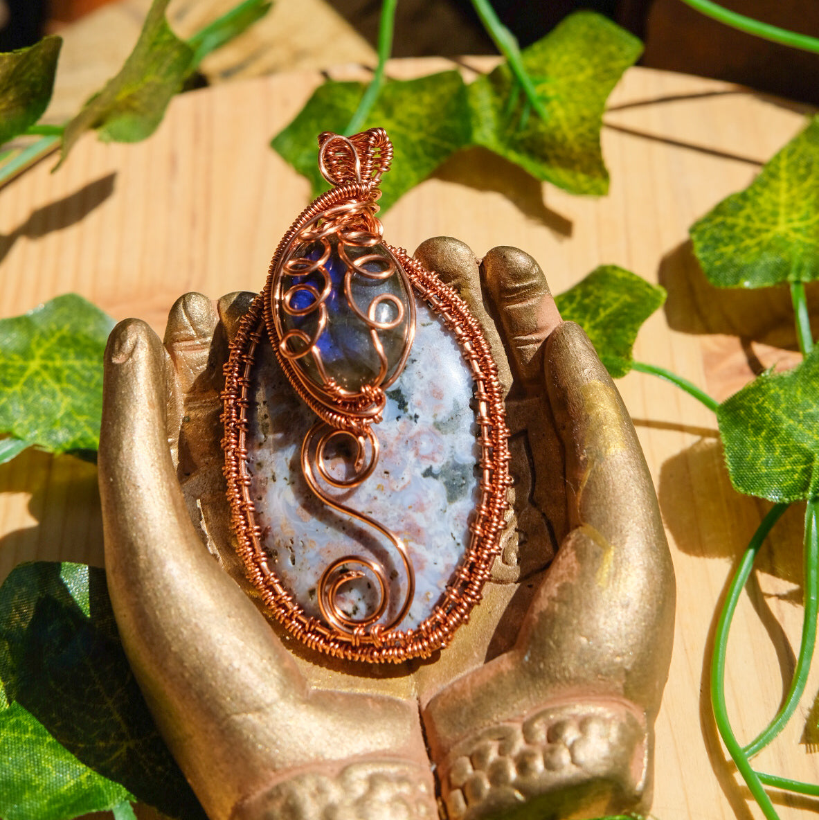 Wind • Jasper and Labradorite in Copper