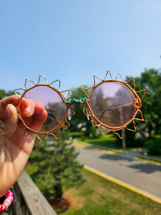 Festival Sunshine Glasses⢠Pink lenses and turquoise