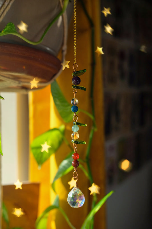 Mini Suncatcher • Rainbow and Leaves