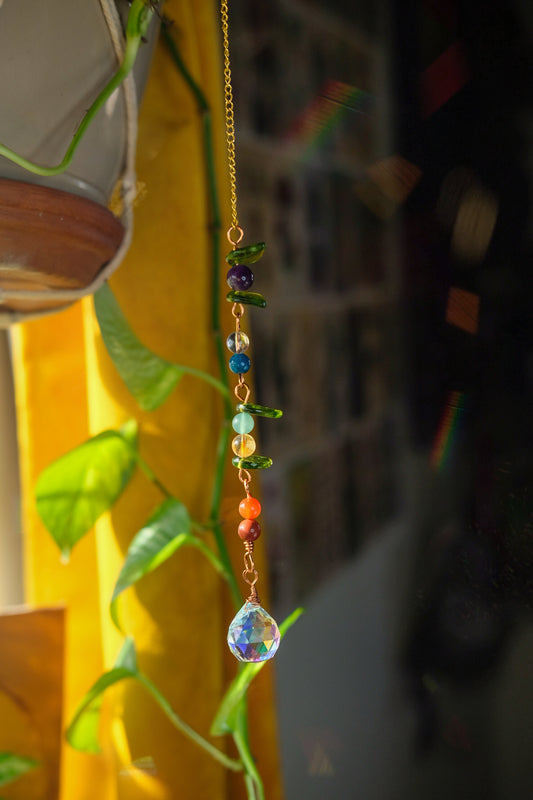 Mini Suncatcher • Rainbow and Leaves