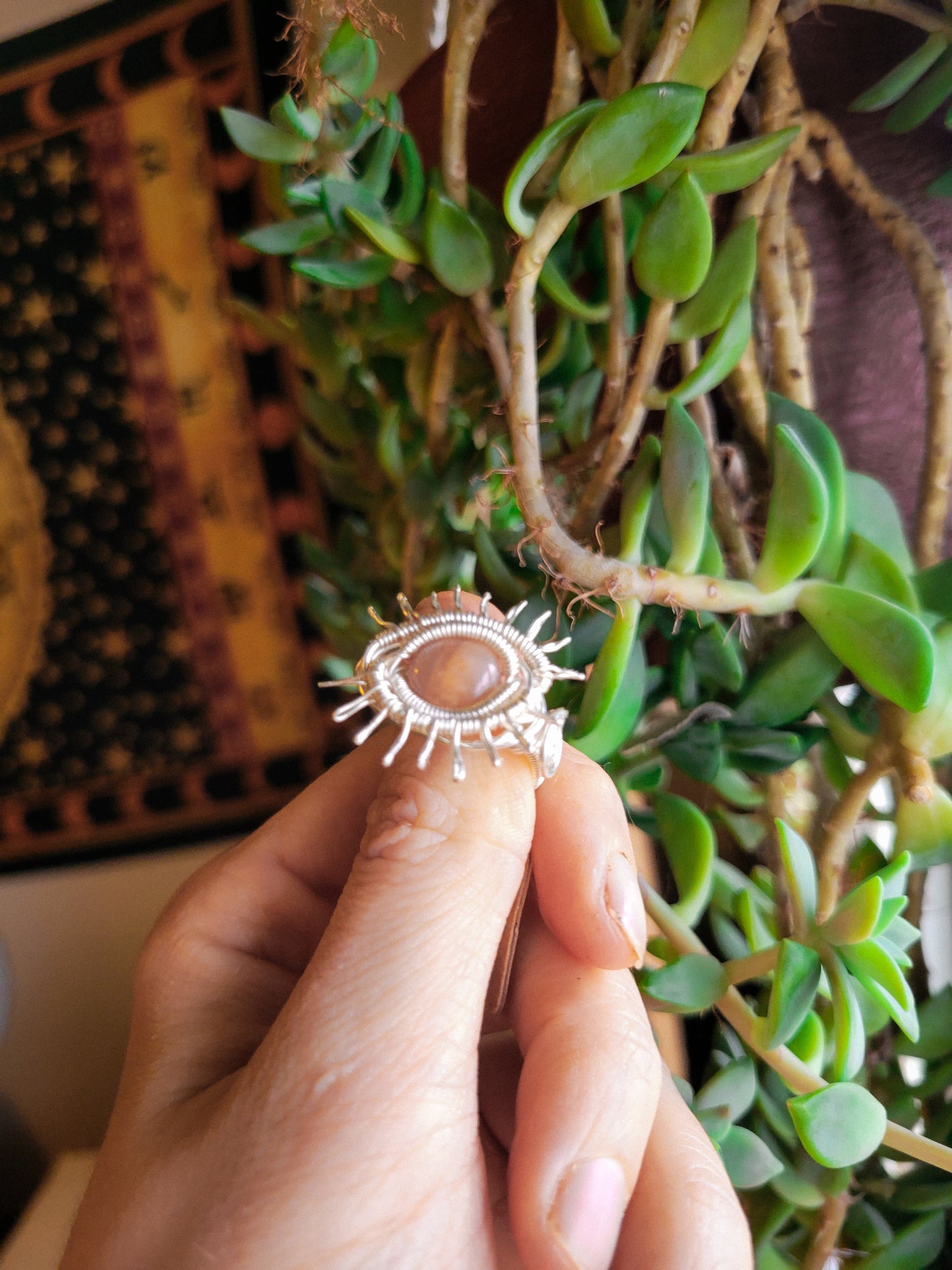 Sunstone Eye Ring size 7