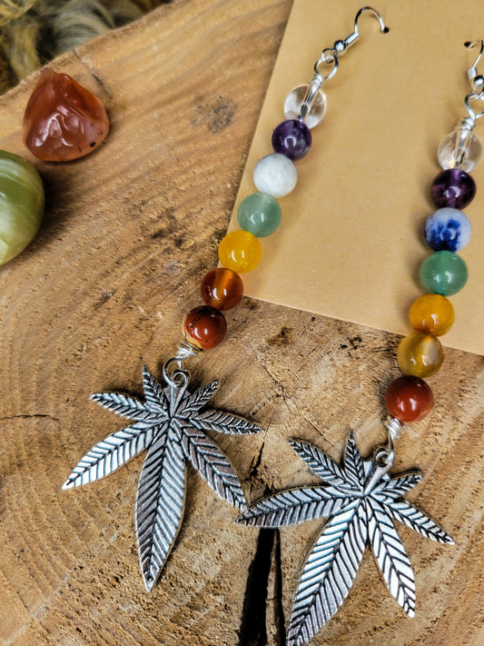 Rainbow Potleaf Earrings