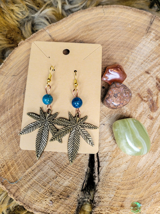 Blue Apatite Potleaf Earrings
