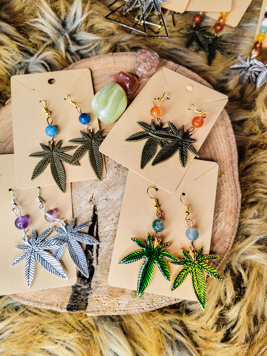 Blue Apatite Potleaf Earrings