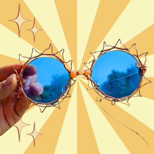 Festival Sunshine Glasses• Blue with Yellow Jade