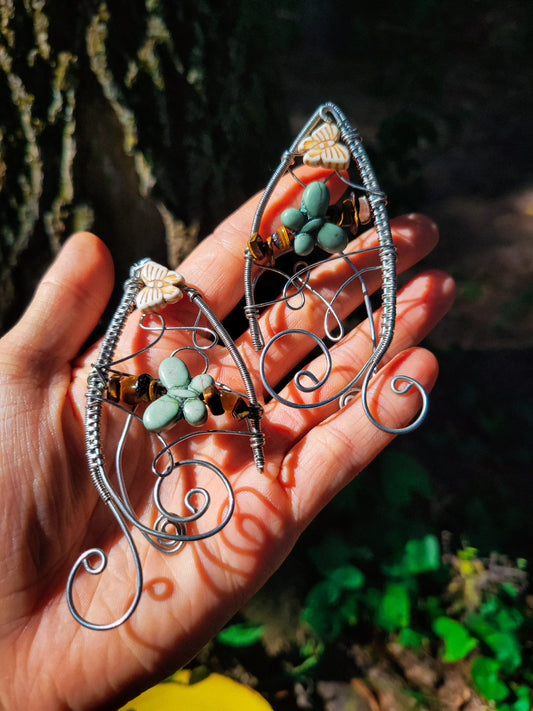 Earthy Butterfly Silver Fairy Ears