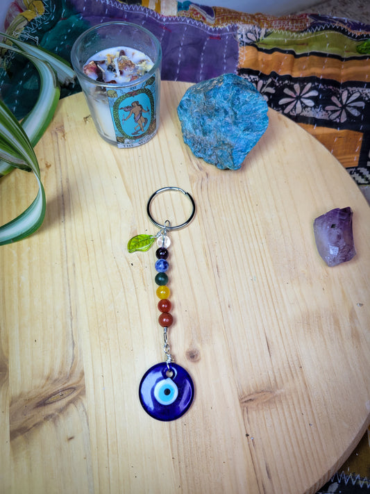 Evil Eye Charm Crystal Keychain