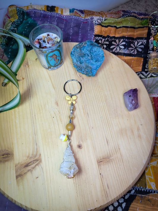 Citrine Charm Crystal Keychain