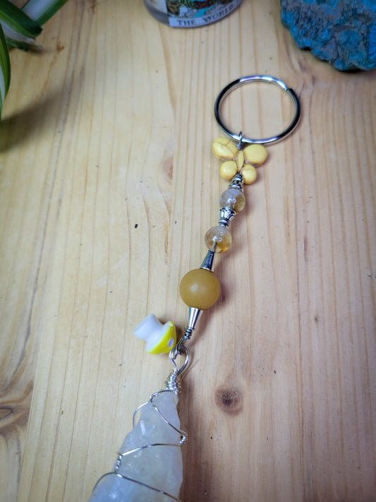 Citrine Charm Crystal Keychain