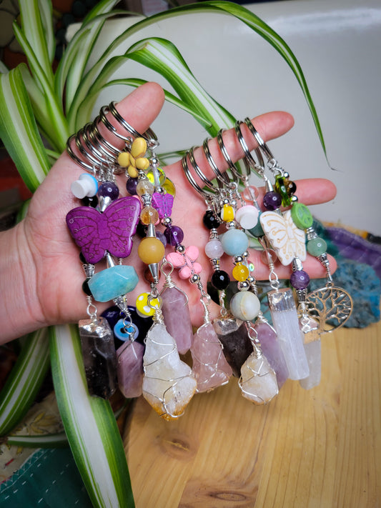Smokey Quartz Charm Crystal Keychain
