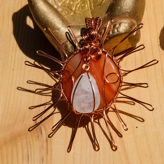Sol • Agate and Moonstone in Copper