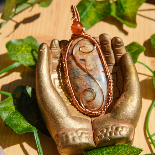 Canyon • Crazy Lace Agate and Amber