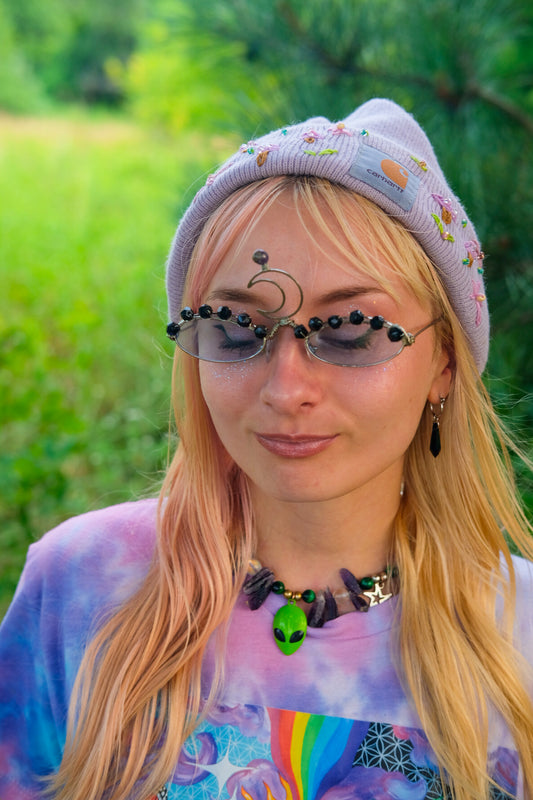 Festival Glasses• Witchy Woman Obsidian Amethyst