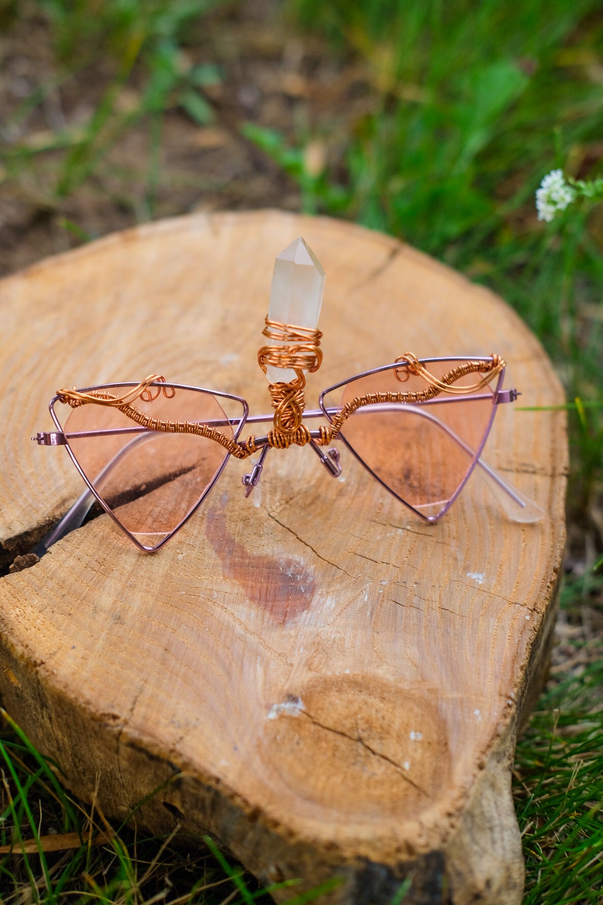 Festival Glasses• Earthy Tigers Eye Clear Quartz