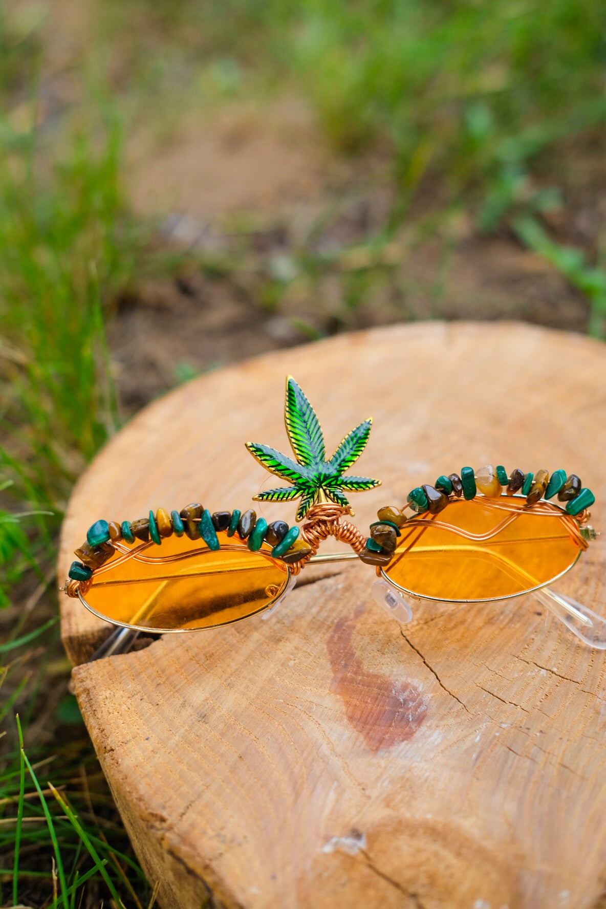 Festival Glasses• Stoner Girly Tigers Eye Malachite