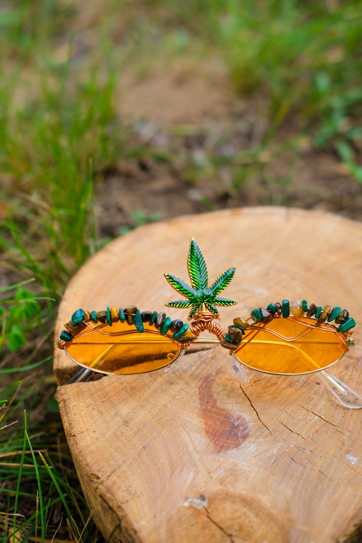 Festival Glasses• Stoner Girly Tigers Eye Malachite