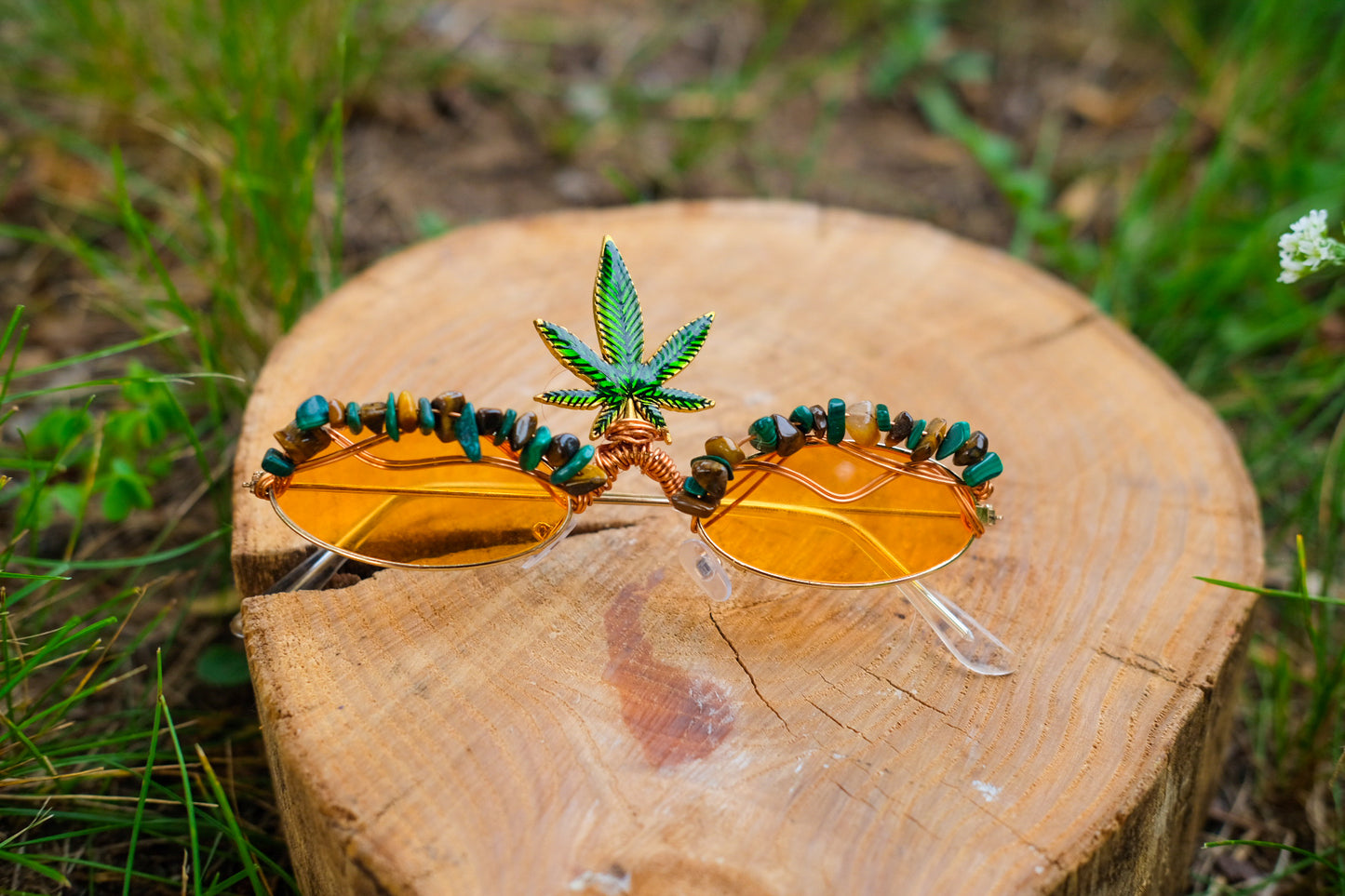 Festival Glasses• Stoner Girly Tigers Eye Malachite