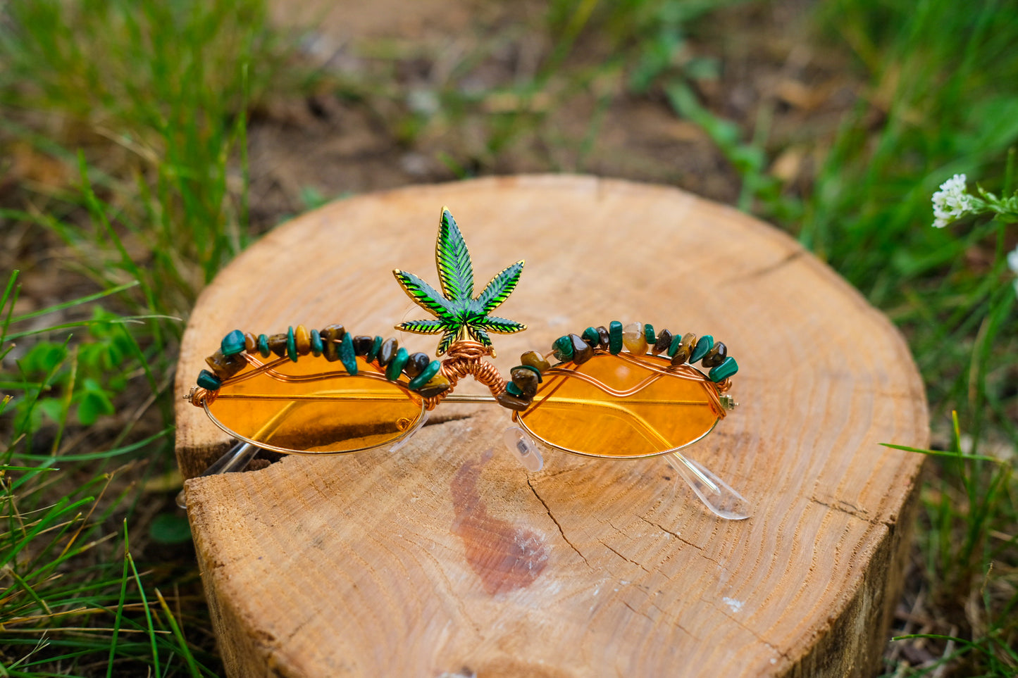 Festival Glasses• Stoner Girly Tigers Eye Malachite