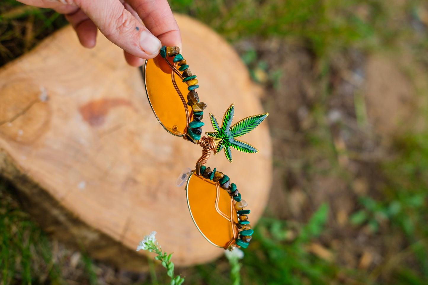 Festival Glasses• Stoner Girly Tigers Eye Malachite