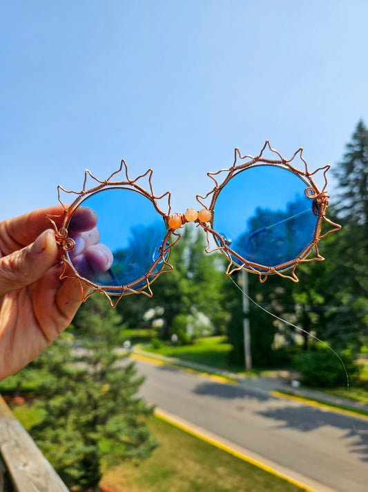 Festival Sunshine Glasses• Blue with Yellow Jade