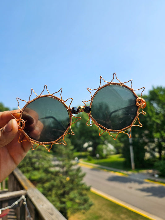 Festival Sunshine Glasses• Black Lenses and Obsidian