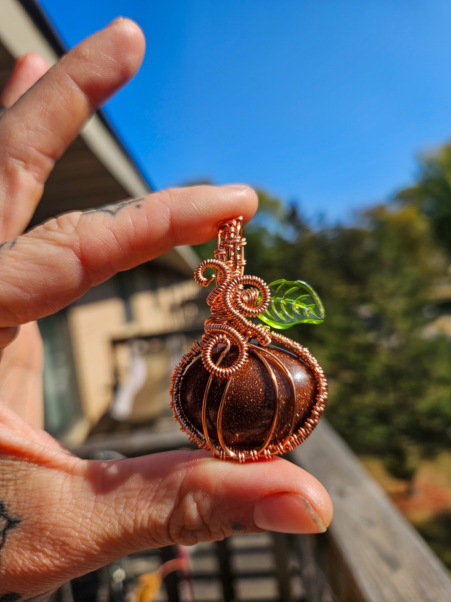 Mini Harvest Pumpkin Pendant