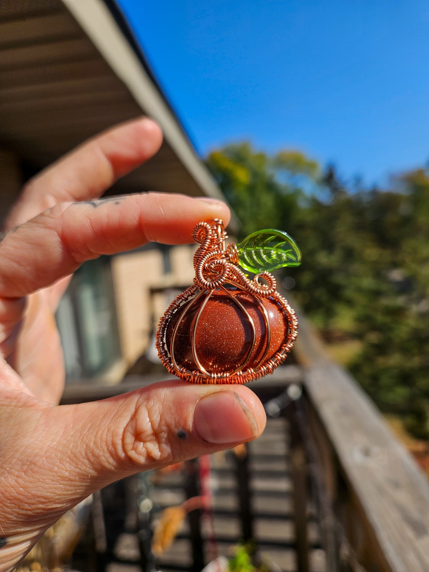 Mini Harvest Pumpkin Pendant