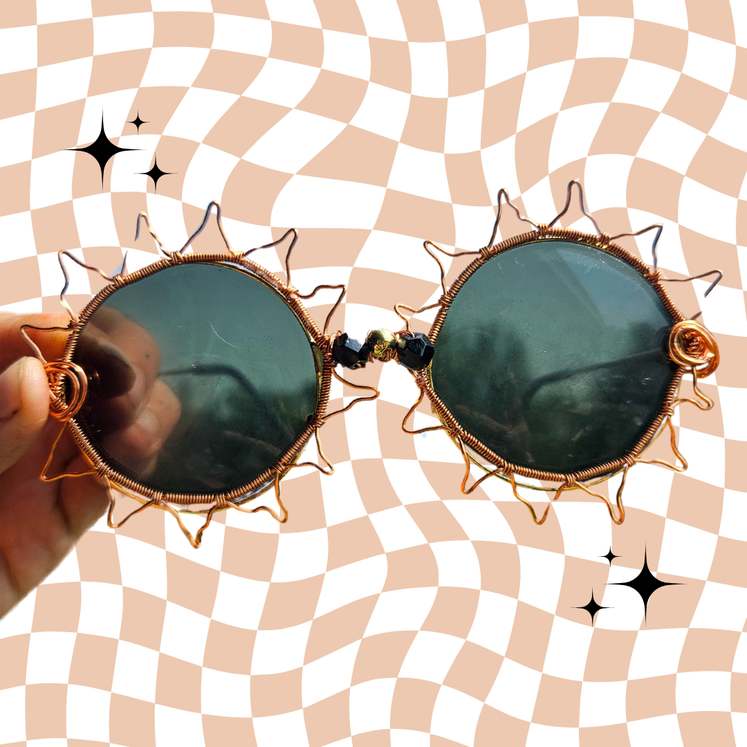 Festival Sunshine Glasses• Black Lenses and Obsidian